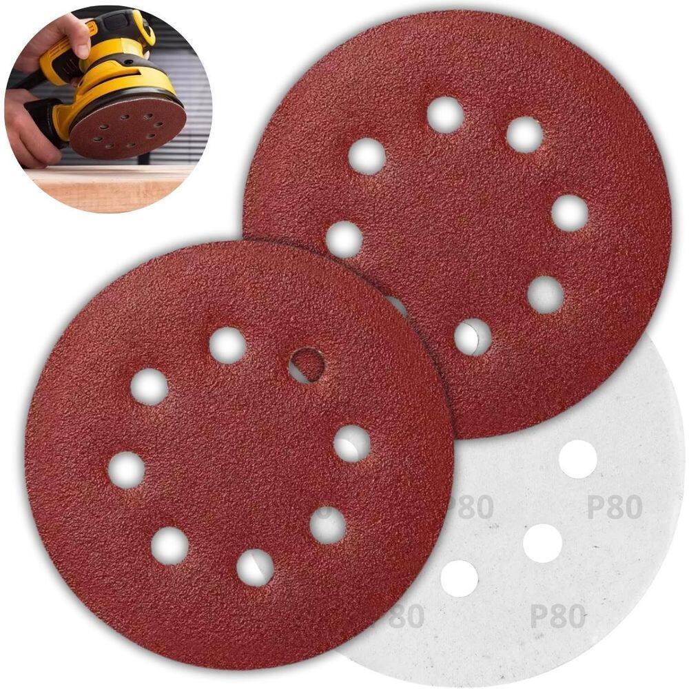 Disco De Lixa Aderente Com Furo 125Mm Grão 80 Kit 02 Un