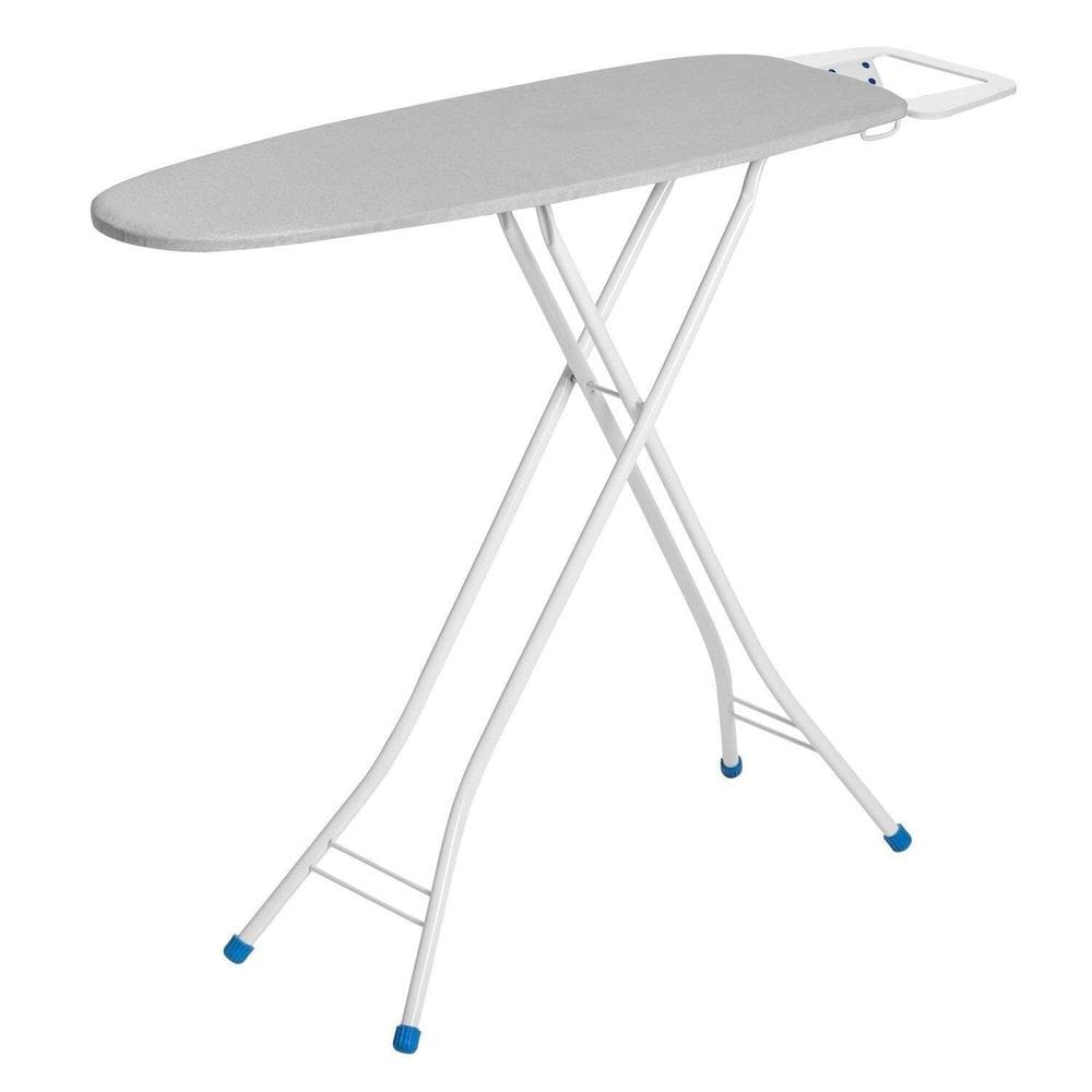 Tábua de Passar Roupa Extra Forte em Aço e Madeira com Suporte para Ferro Metalizado 4001 Mdf Branco/Cinza