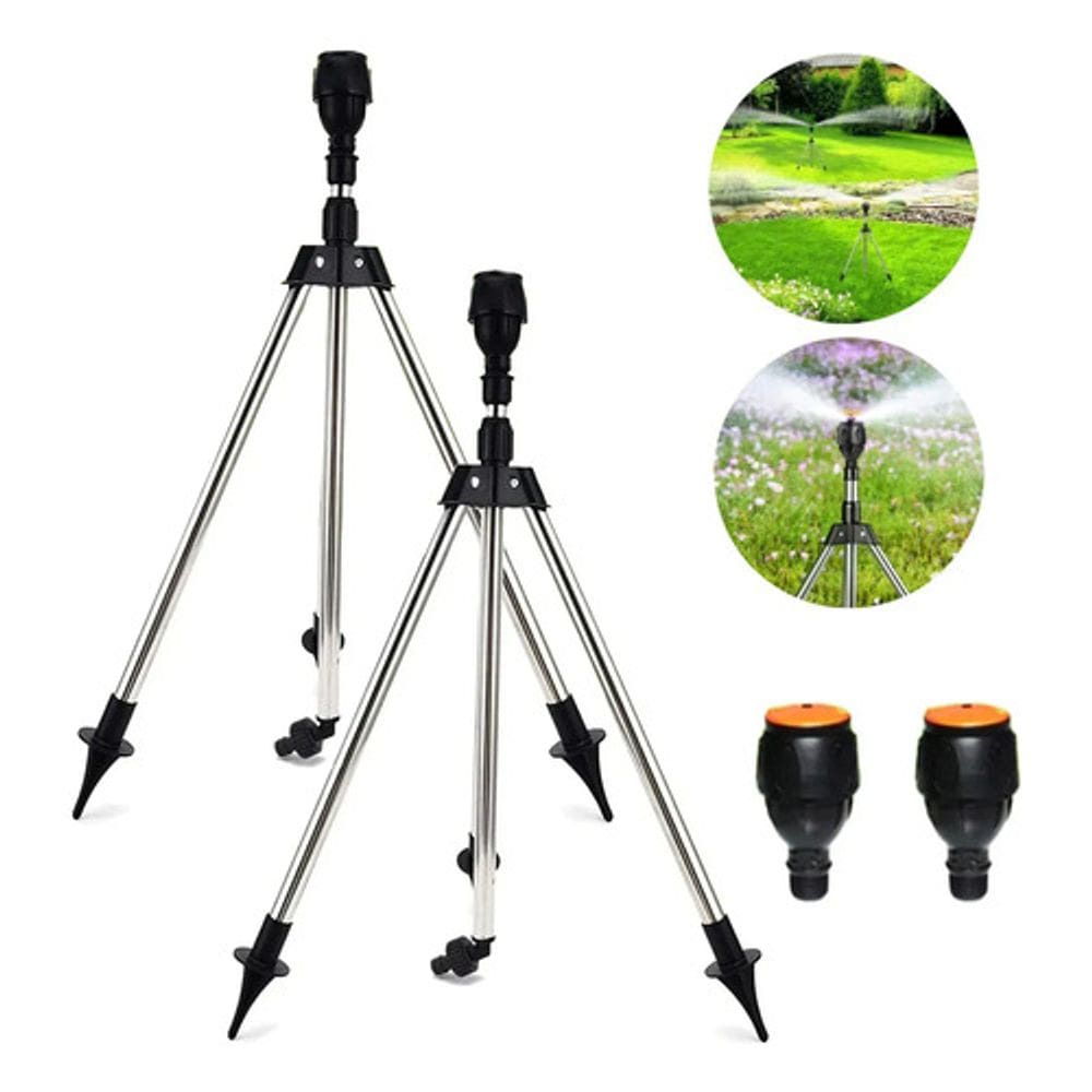 Kit 2 aspersor jato rotativo 360* c/ tripé jardim reg 10-24m