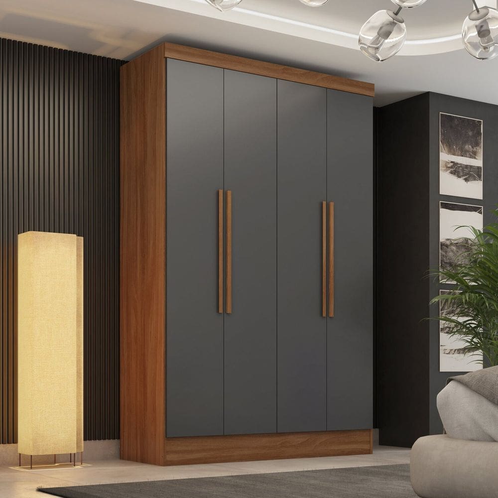 Guarda-roupa 4 Portas 3 Gavetas Sevilla Espresso Móveis