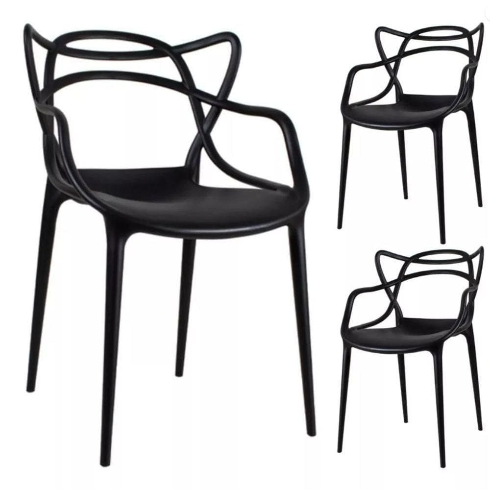 Kit Com 3 Cadeiras Allegra Resistente ? Design Moderno E Conforto Para Sala, Escritório E área Externa