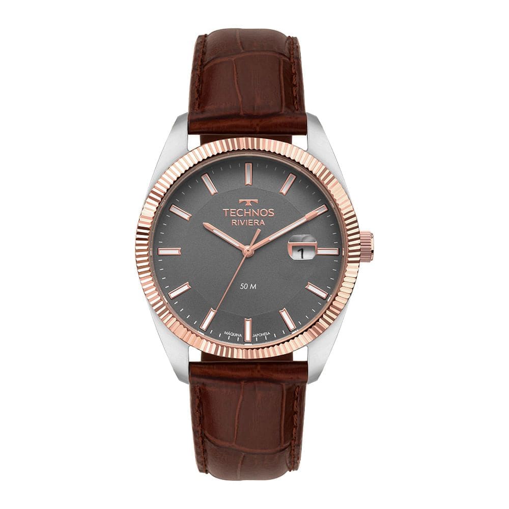 Relógio TECHNOS masculino analógico quartz marrom 2317AI/0C