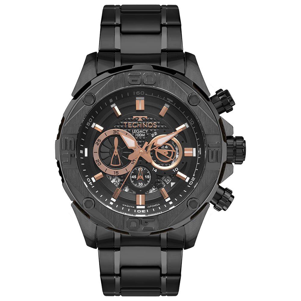 Relógio TECHNOS masculino cronógrafo legacy preto JS25BCA/1P