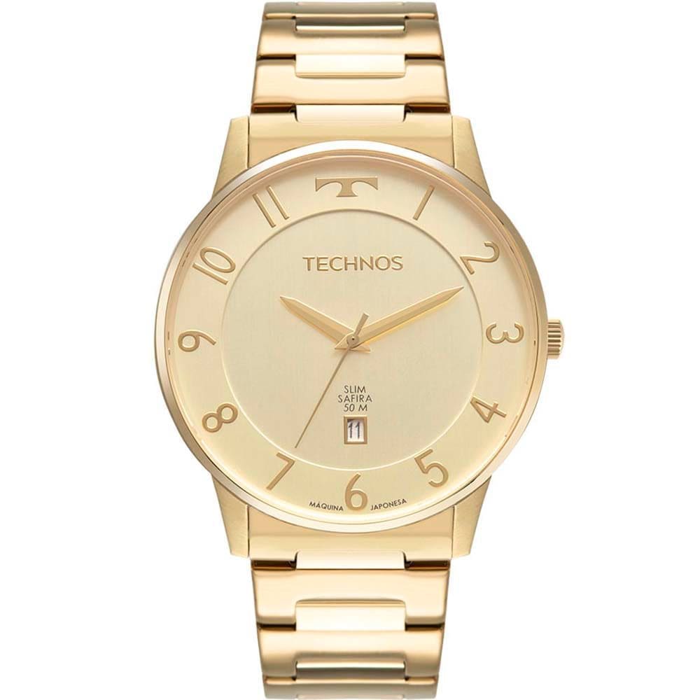 Relógio TECHNOS masculino Slim dourado GM10YP/1D