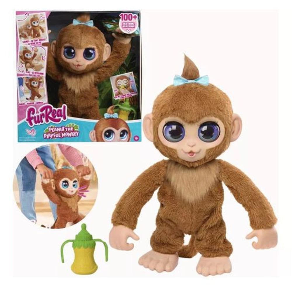 Pelúcia Interativa Macaco Amendoim 38cm C/ Som Sunny 4152