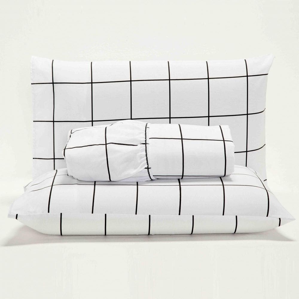 Jogo Cama Lençol Square Solteiro Percal 180 Fios 2Pçs Branco