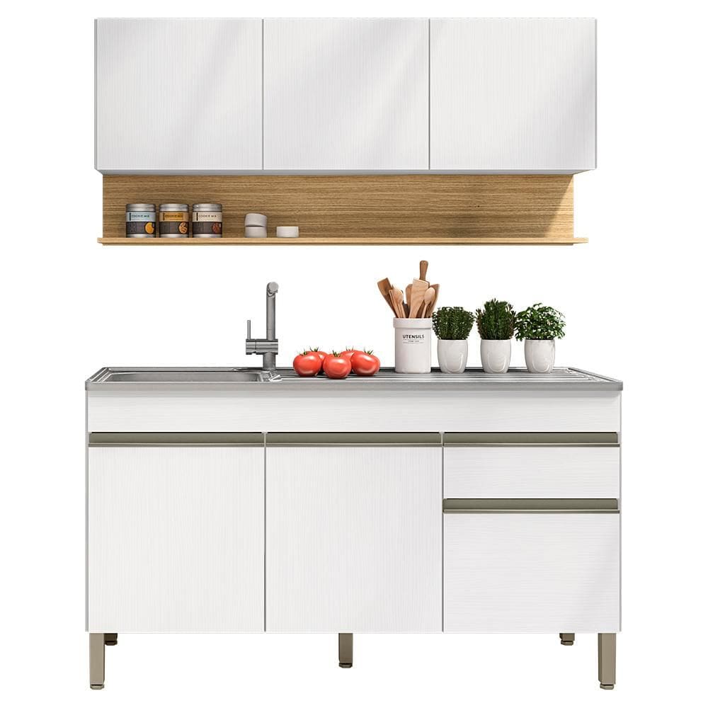 Balcao Para Pia e Armario Aereo 150 cm Line KTP