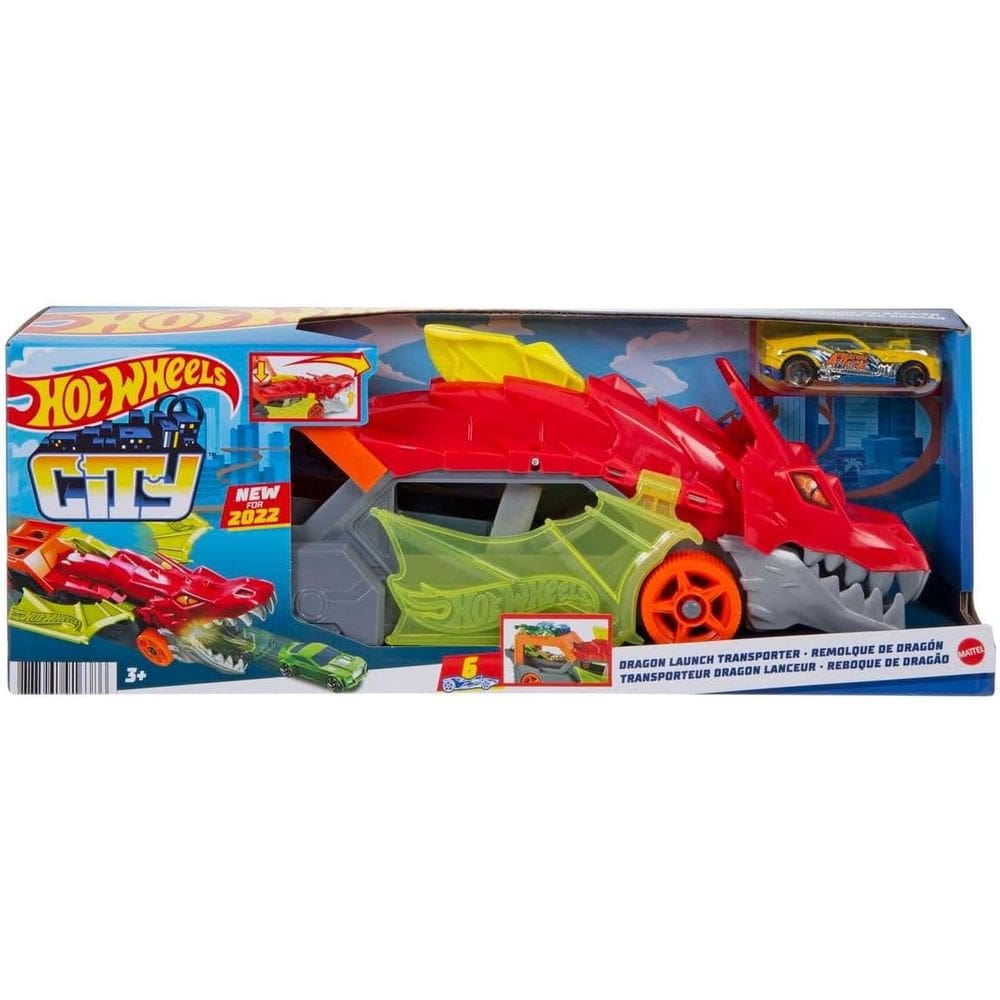 Hot Wheels City Pista de Brinquedo Reboque de Dragão - GTK42
