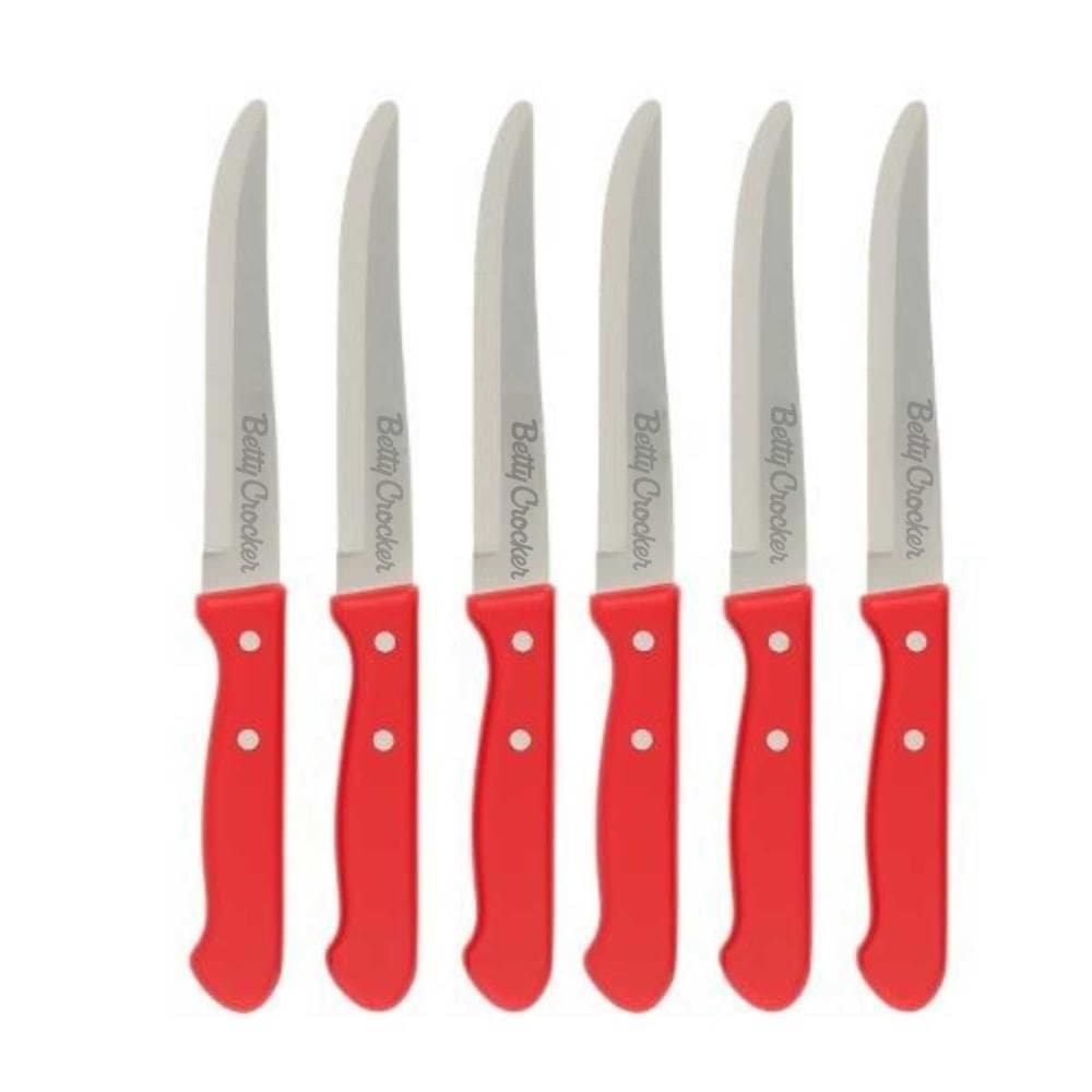 Conjunto 6 Facas de Mesa Serrilhadas Cozinha Betty Crocker