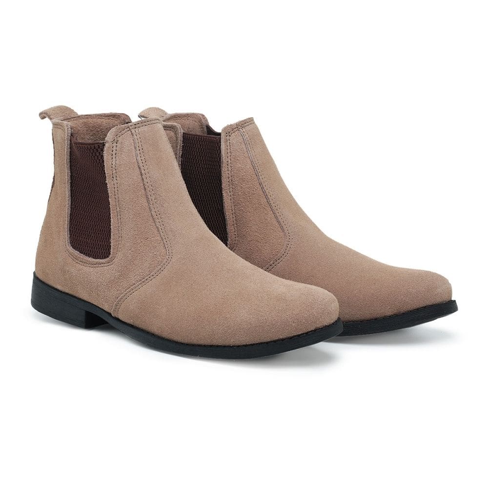Bota Botina Casual em Couro Masculino Elástico Calce Fácil Elegante Confortável