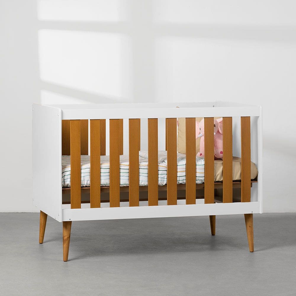 Berço Mini Cama Isis – Branco e Savana Fosco