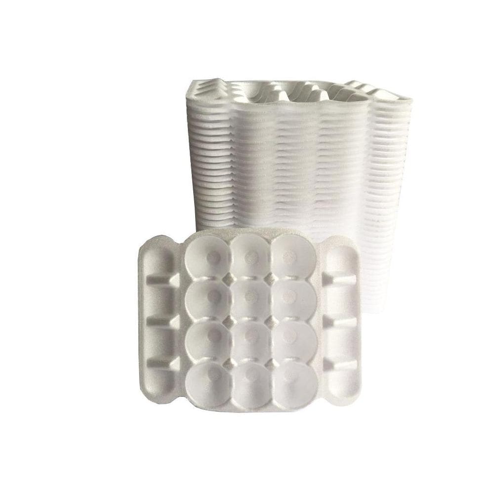 Bandeja De Isopor 12 Ovos 24X20Cm - Branca - Ultra C/200