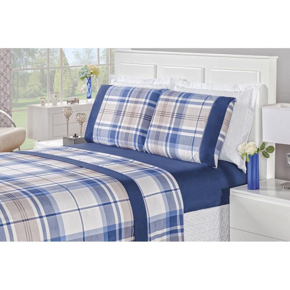 Jogo de Cama Naturalle Casal Solteiro 3 peças Azul