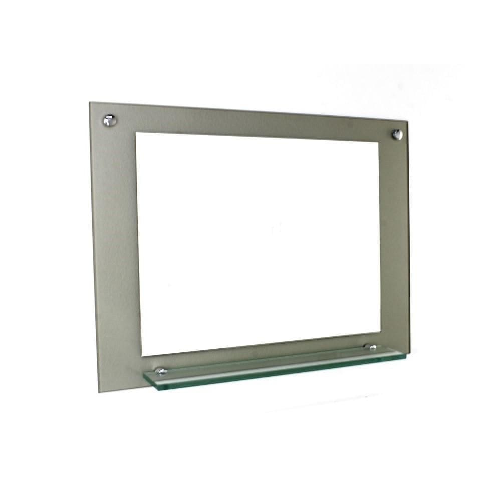 Espelho Para Banheiro Com Prateleira 80Cm Champanhe