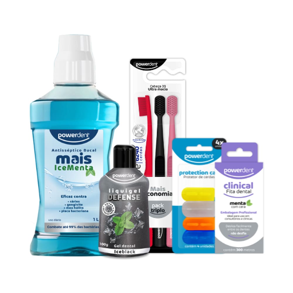 Kit Completo c/ Escova Trend Sensitive Família Powerdent