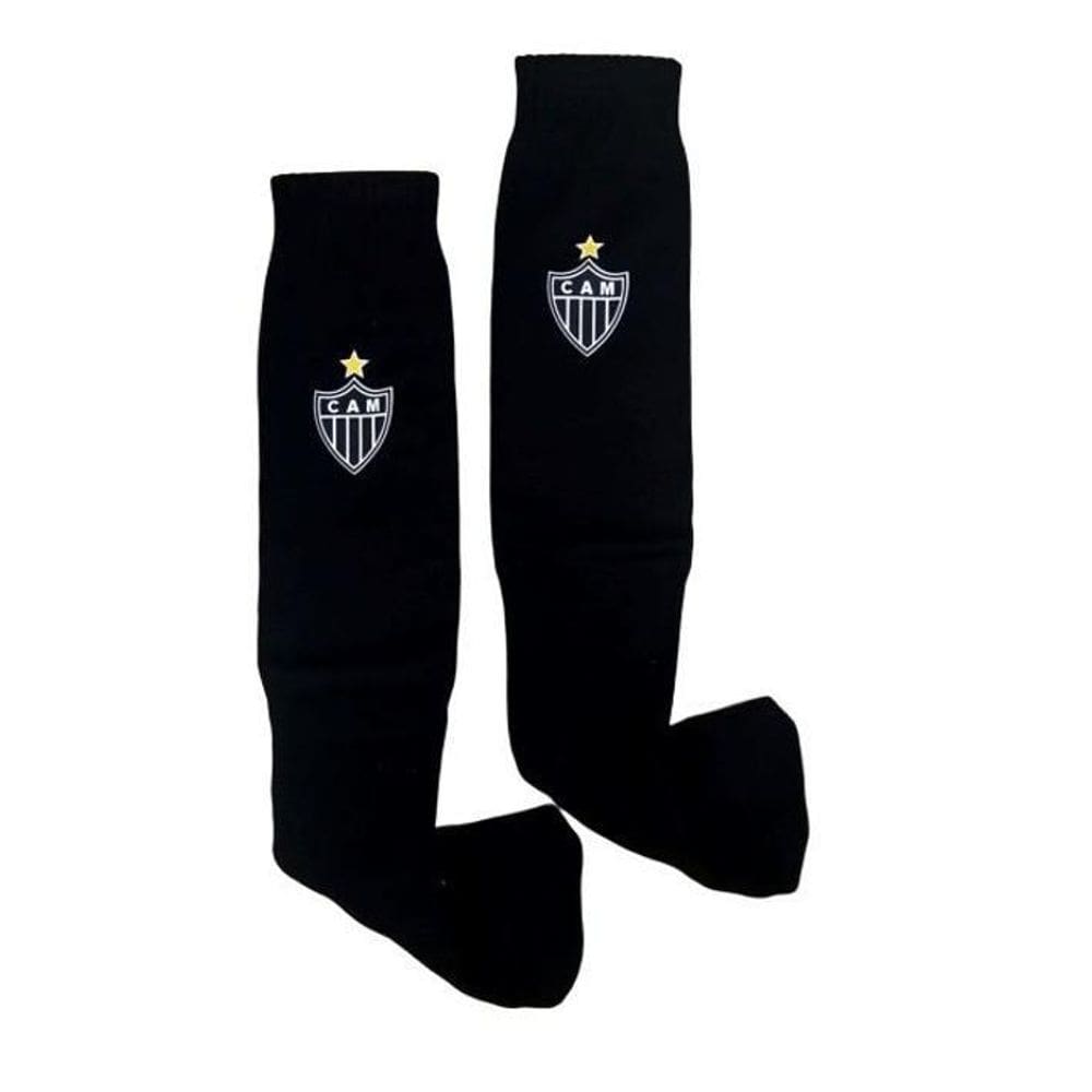 Meião Infantil Atlético Mg Preto Campo Oficial