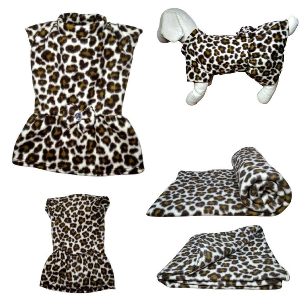 Kit Vestido E Manta Soft Para Cães - Onça Egg