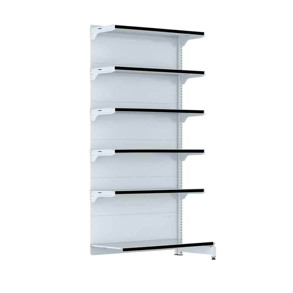 Gondola Parede 202 FIT Farmacia Continu 6 Bd Branco Pe Preto