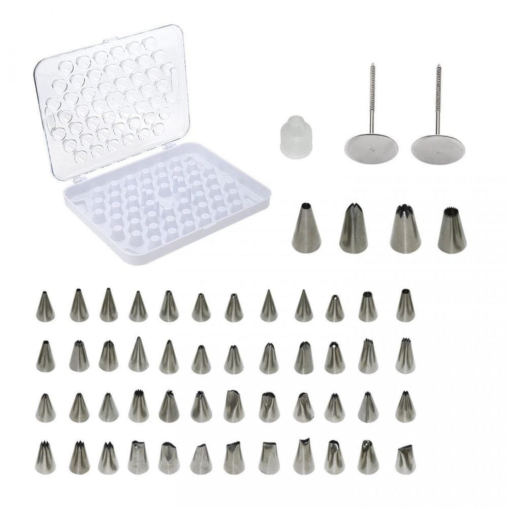 Kit com 52 Bicos de Confeitar  Inox com 01 Acoplador