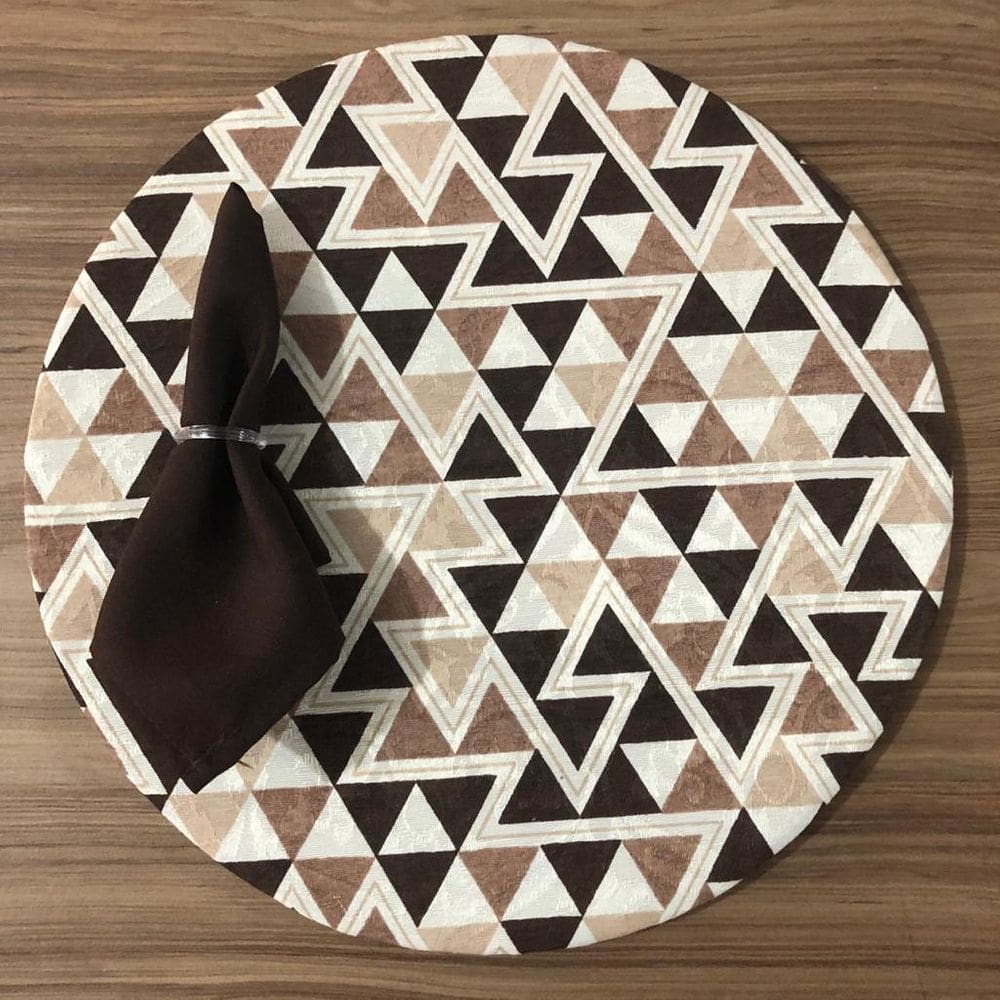 Jogo De Sousplat De Tecido 6 Lugares Completos Marrom