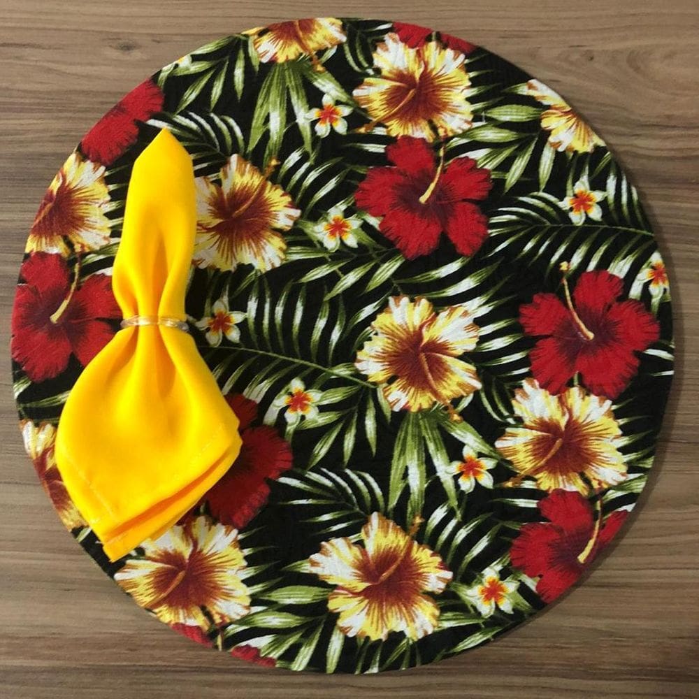 Jogo De Sousplat De Tecido 2 Lugares Completos Amarelo