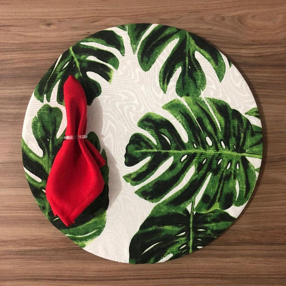 Jogo De Sousplat De Tecido 2 Lugares Completos Vermelho