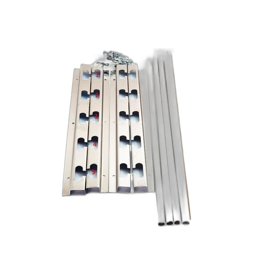 Suporte Churrasqueira 5 Níveis Inox Com 4 Tubos Alum 75Cm