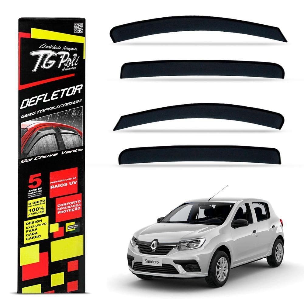 Calha De Chuva Sandero 2015 A 2025 Stepway 2024 2025 Acrílico Fumê