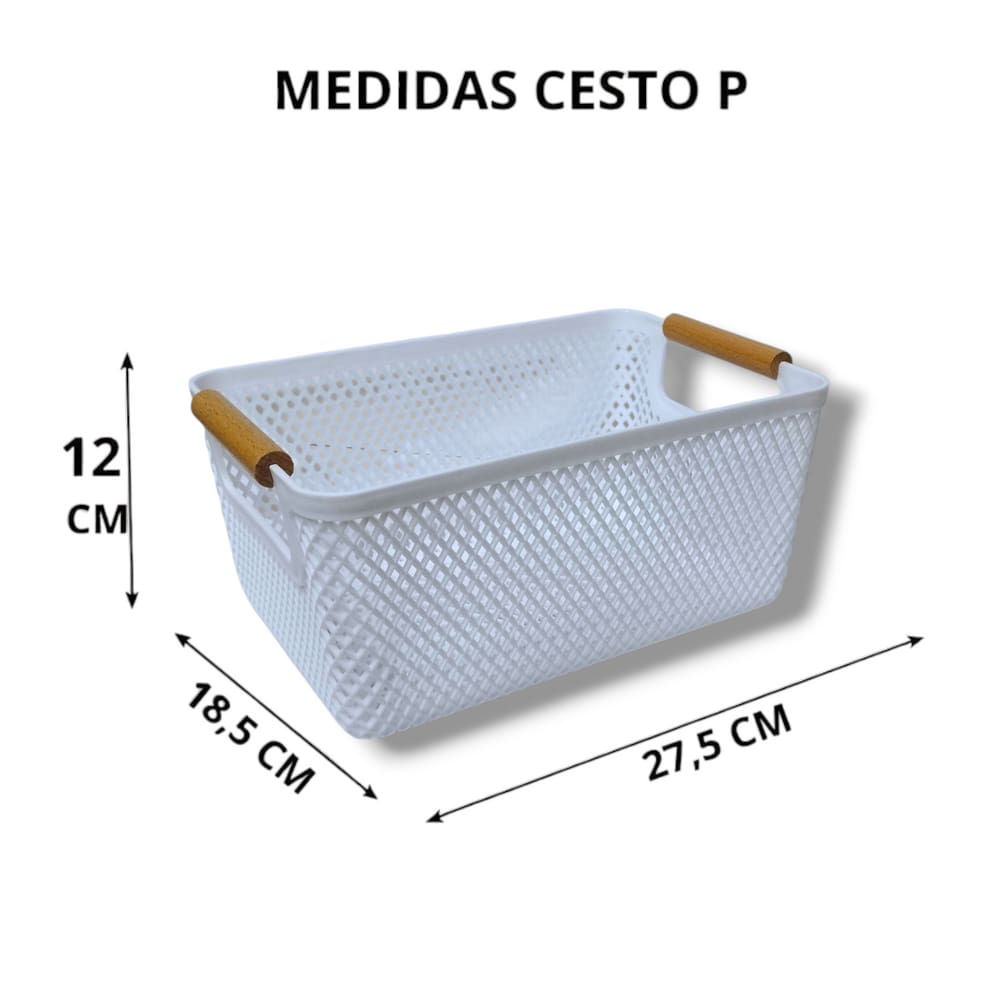Cesta Organizadora de Plástico Pequena  – Multiuso para Cozinha, Banheiro, Sala e Quarto