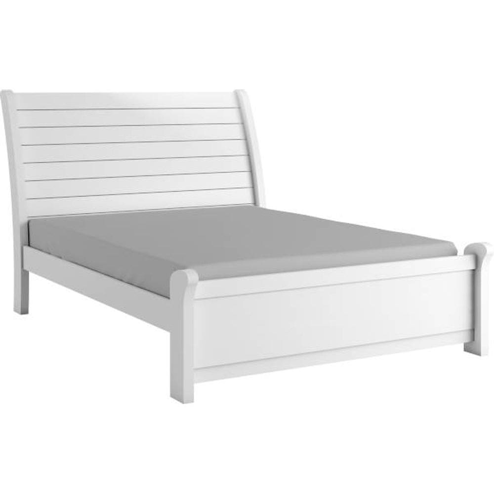 Cama Casal Queen 1,60 estrutura em MDF resistente - Siena-Branco - Bianchi Móveis