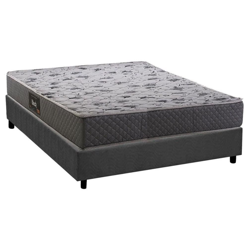 Conjunto Box Casal: Colchão Espuma Herval D28 / AG65 Black + Base CRC Suede Gray (138x188)