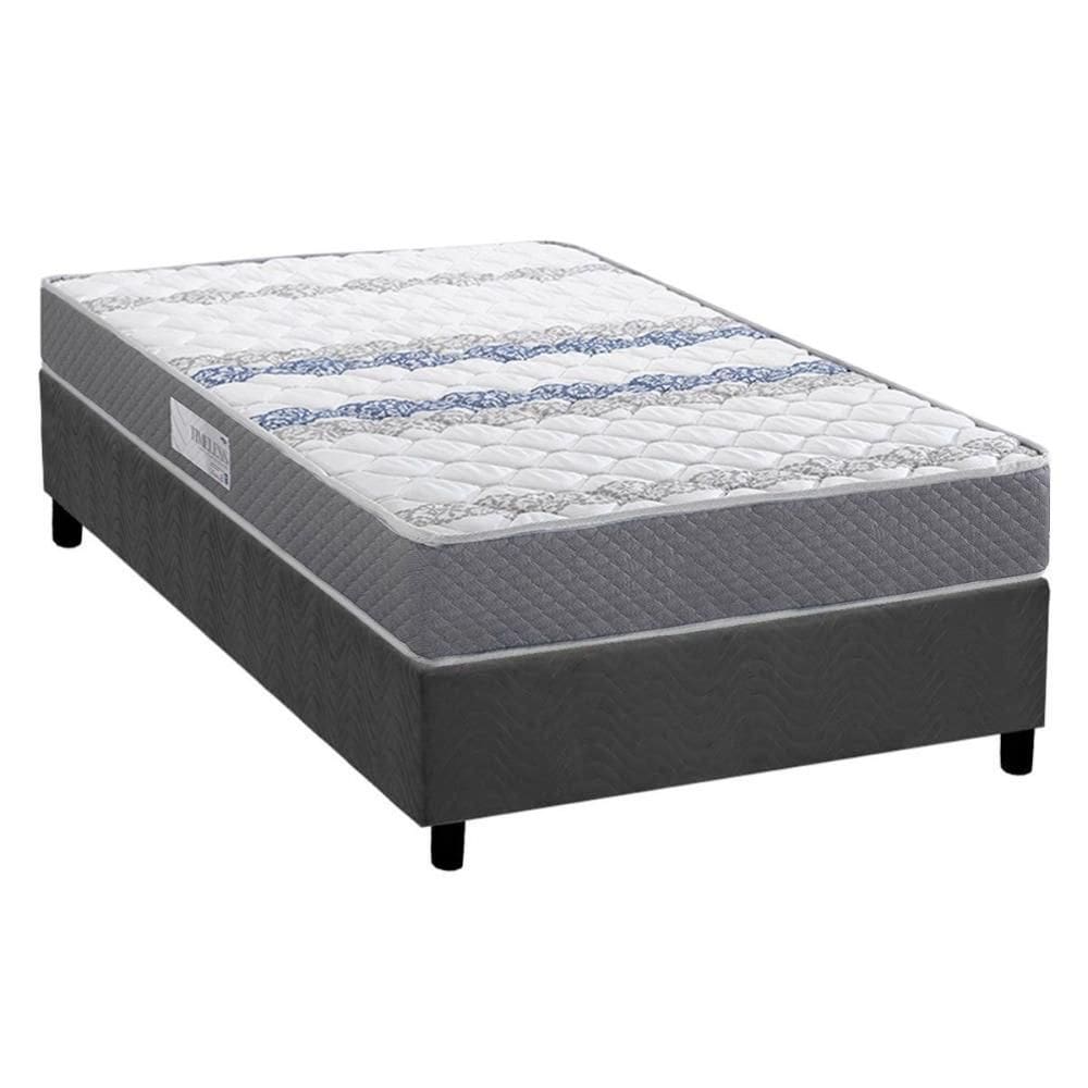 Conjunto Box Solteiro: Colchão Espuma Herval D60 / AG65 Timeless + Base CRC Suede Gray (88x188)