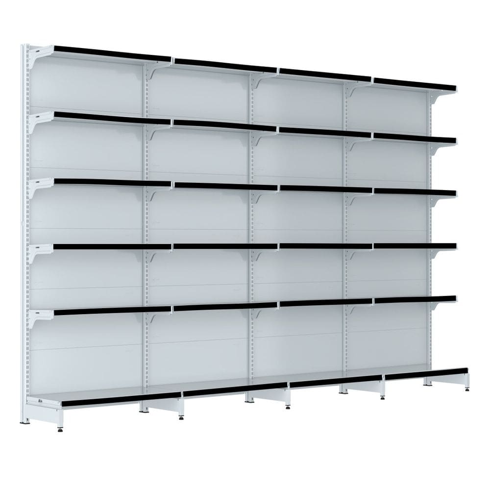 Gondola Parede 202 Fit Farmacia Ate 4 Metros Branco Pe Preto