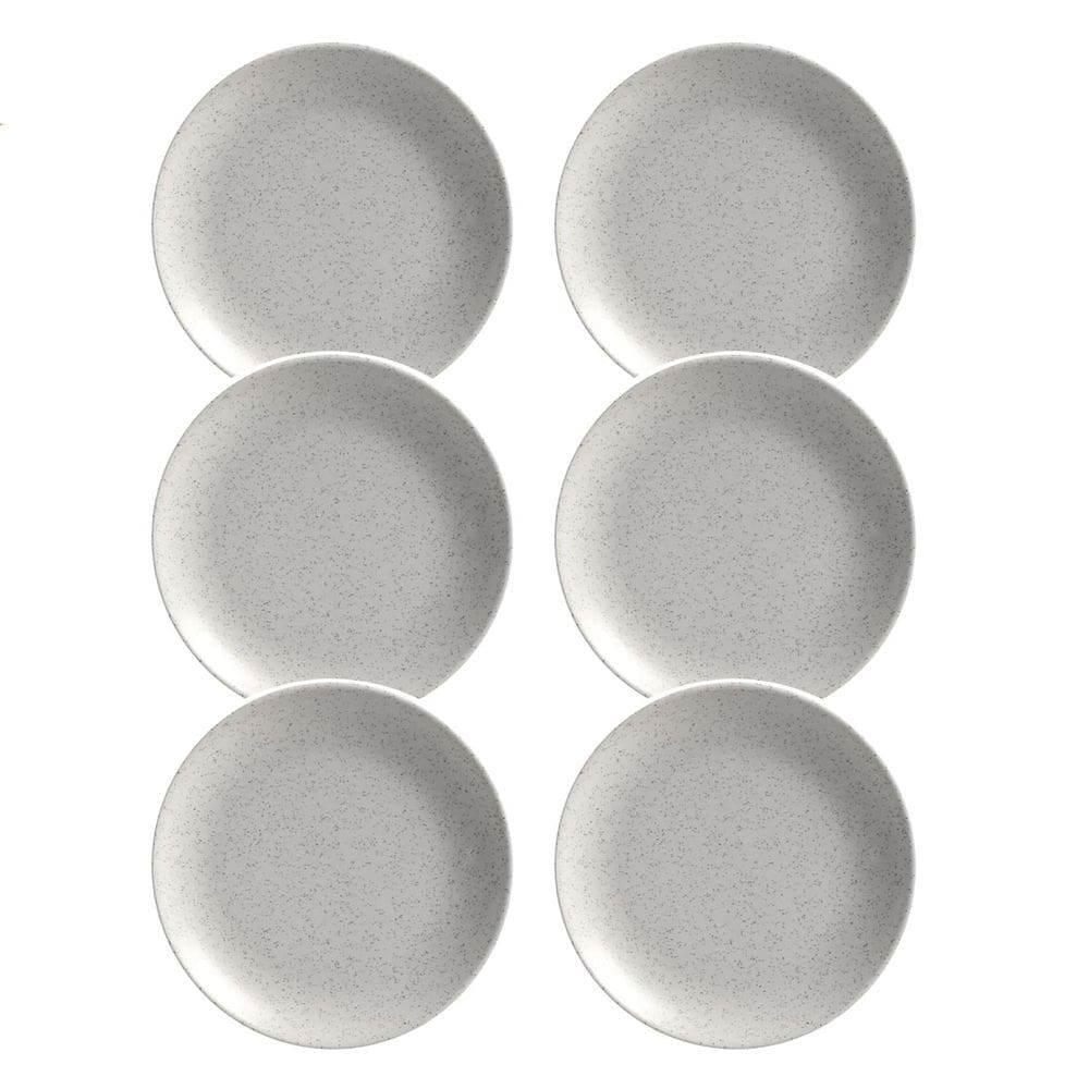 Prato de Sobremesa Coup Organic Gray de Cerâmica 21cm 6 Unidades - Alleanza 7583-203