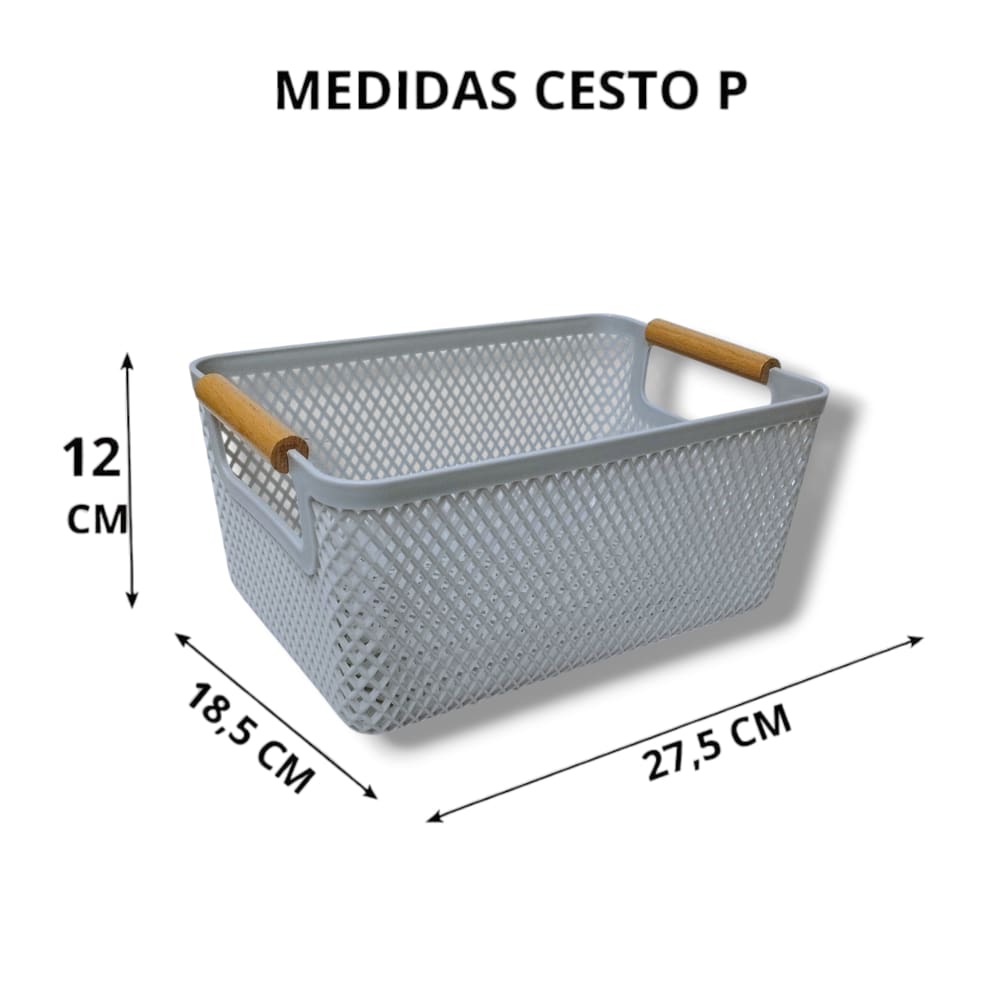 Cesta Organizadora de Plástico Média – Multiuso para Cozinha, Banheiro, Sala e Quarto