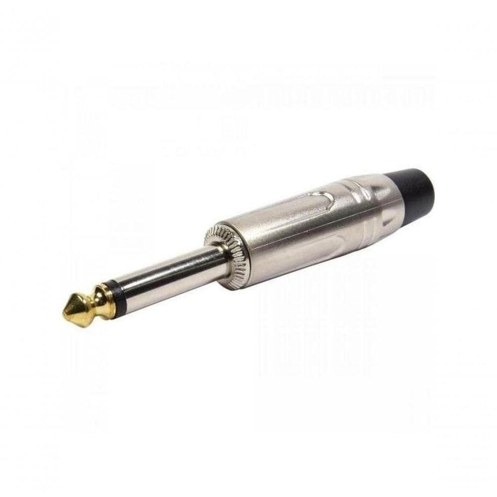 Plug P10 Mono Metal 17mm Com Ponta Gold Pgpz0037 Storm - Pct - 10