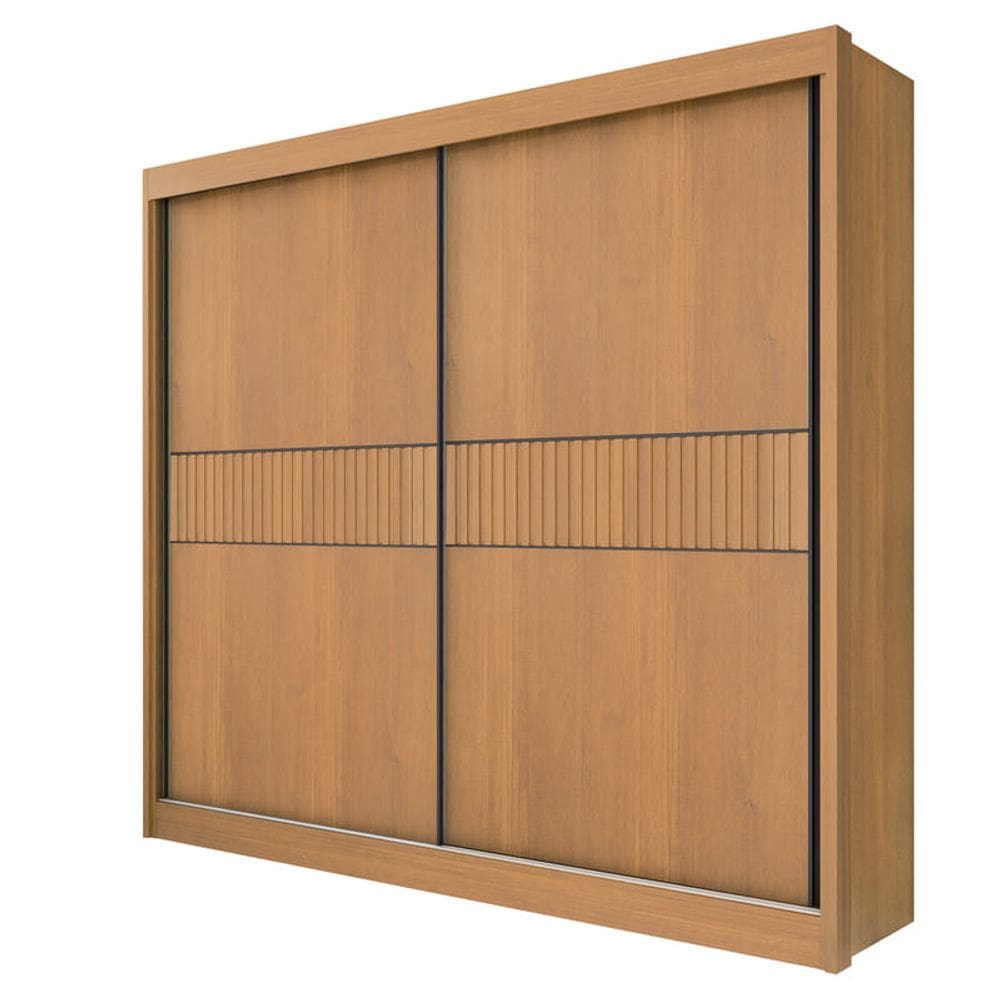 Guarda Roupa Casal 2 Portas 6 Gavetas - Cancun Ripado-Cinamomo - Móveis D`Doro