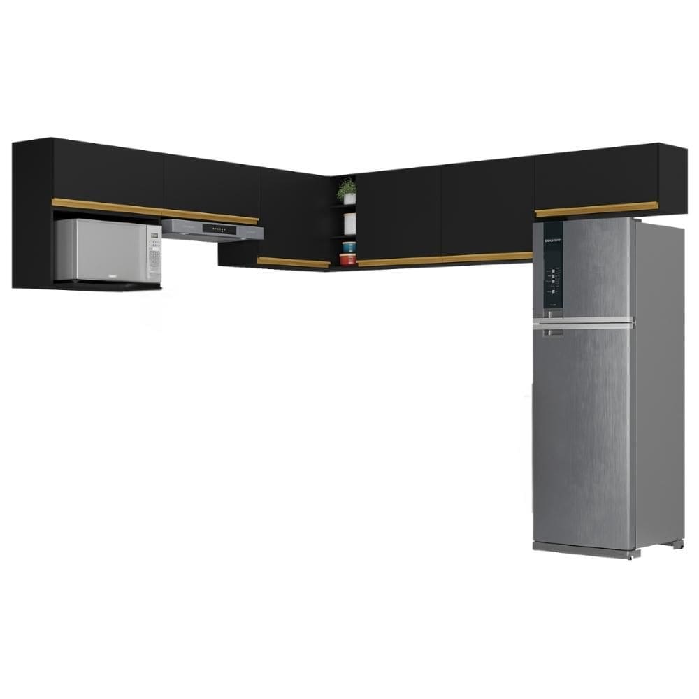 Kit Armário Cozinha Modulada Aéreo Canto 230cm 6 Peças Veneza Multimóveis MP2296