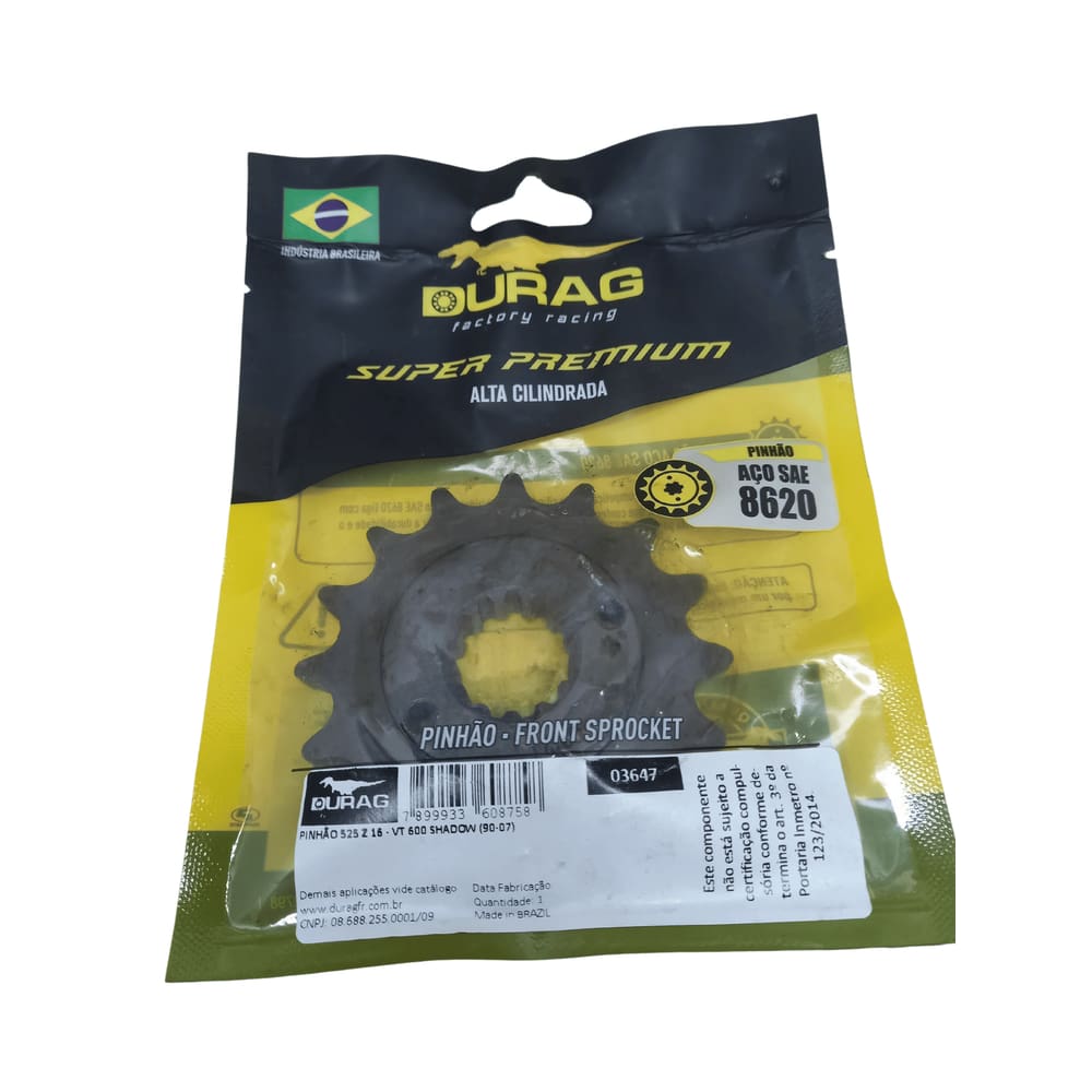 Durag Pinhão Piao 16 Dentes Honda Vt 600 Shadow 1990 à 2007