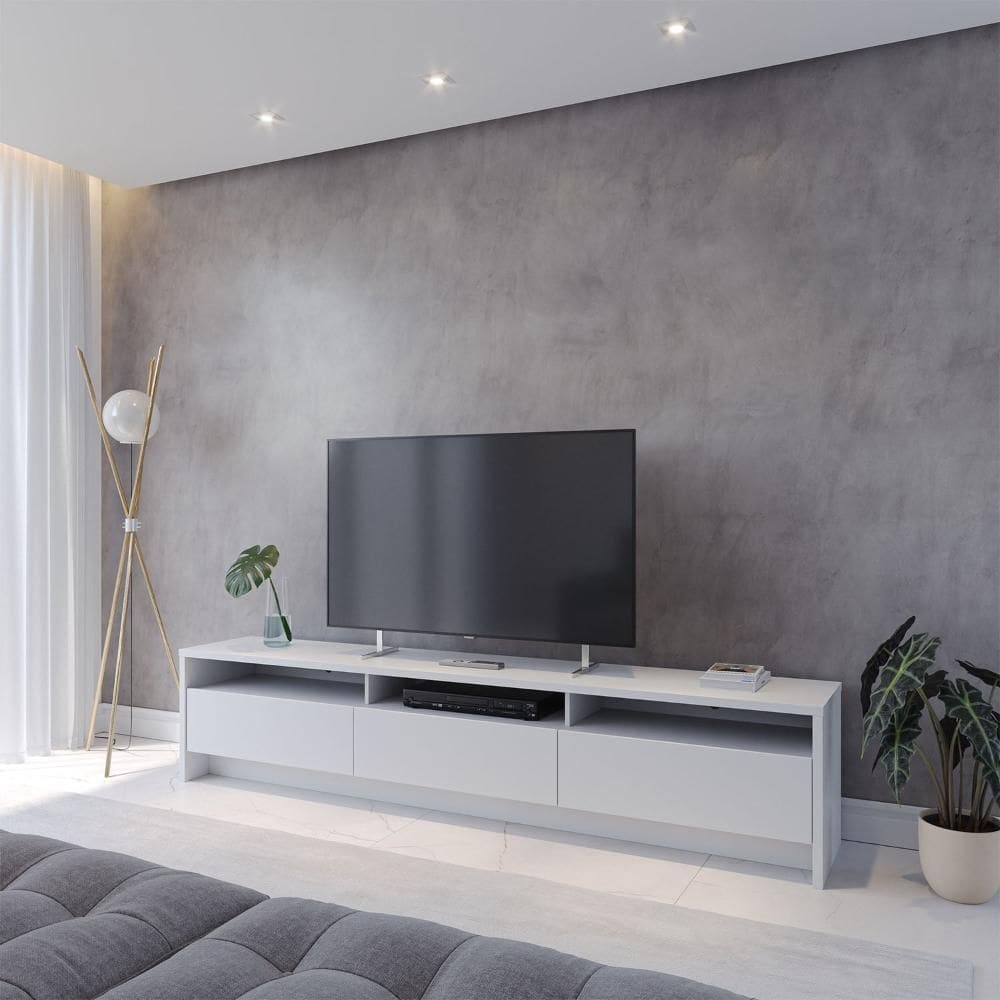 Rack para TV Até 75” 3 Portas Aspen 184 cm - Branco Fosco