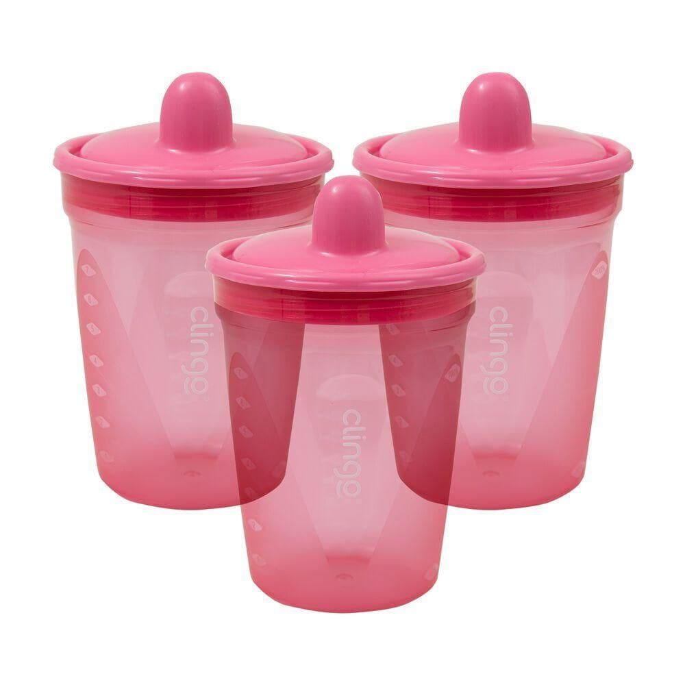 Conjunto De 3 Copos De Transição Rosa - Design Moderno E Anti-vazamento Para Crianças