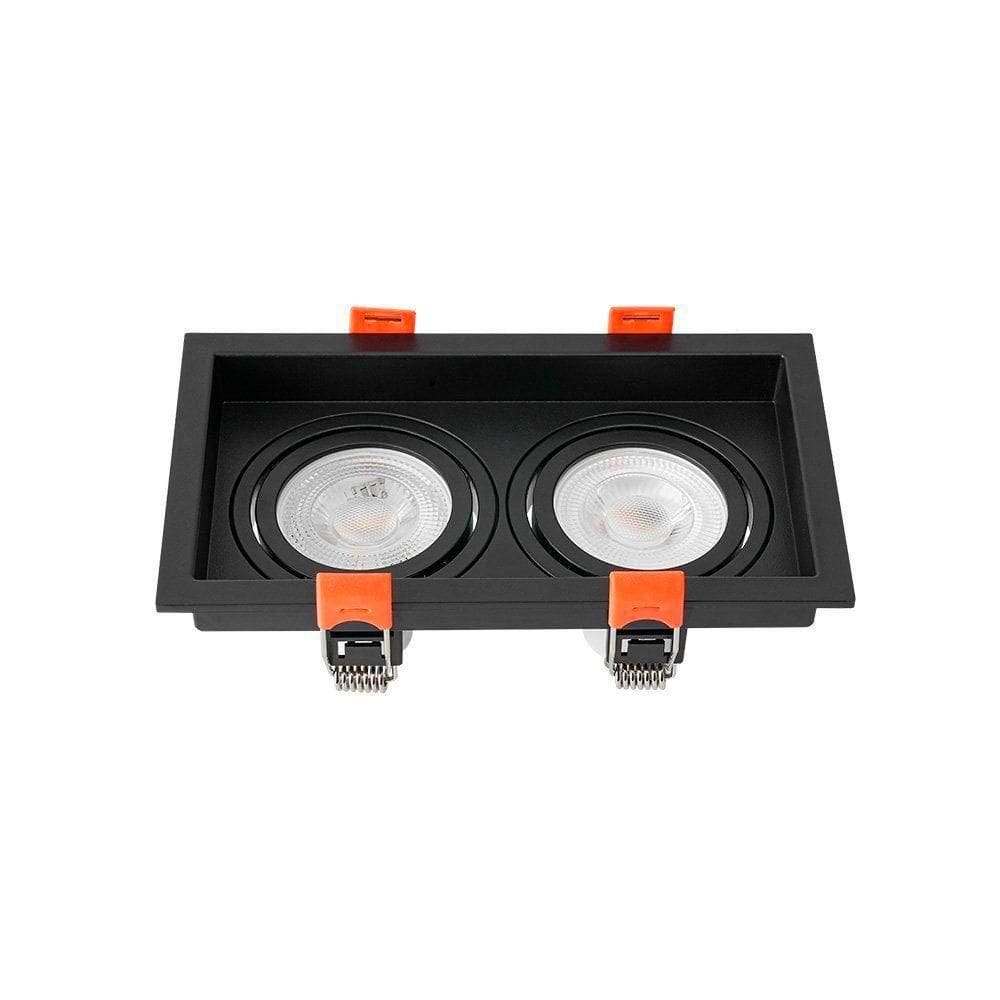 Spot De Embutir Recuado Nordecor Loyo Para 2 Lâmpadas Gu10 Mr16 Preto