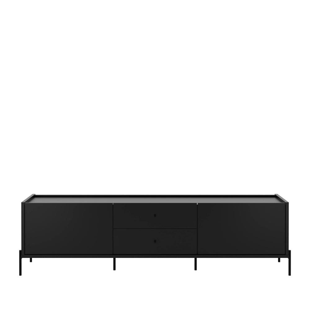 Rack para TV Até 75” 2 Gavetas 2 Portas Jasper 220 cm - Preto Fosco