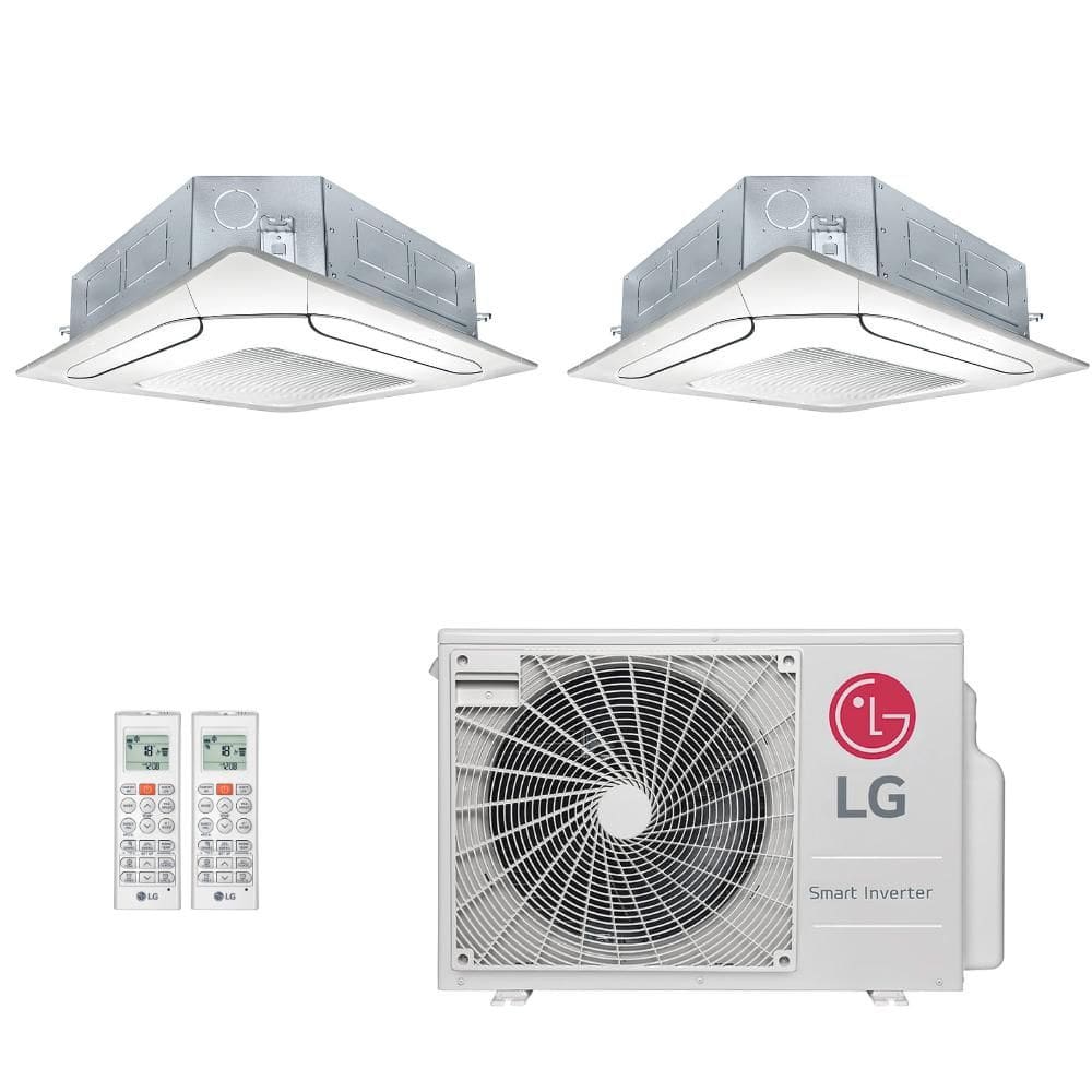Ar-Condicionado Multi Split Inverter LG 18.000 (2x Evap Cassete 4 Vias 9.000) Quente/Frio 220V R-410a