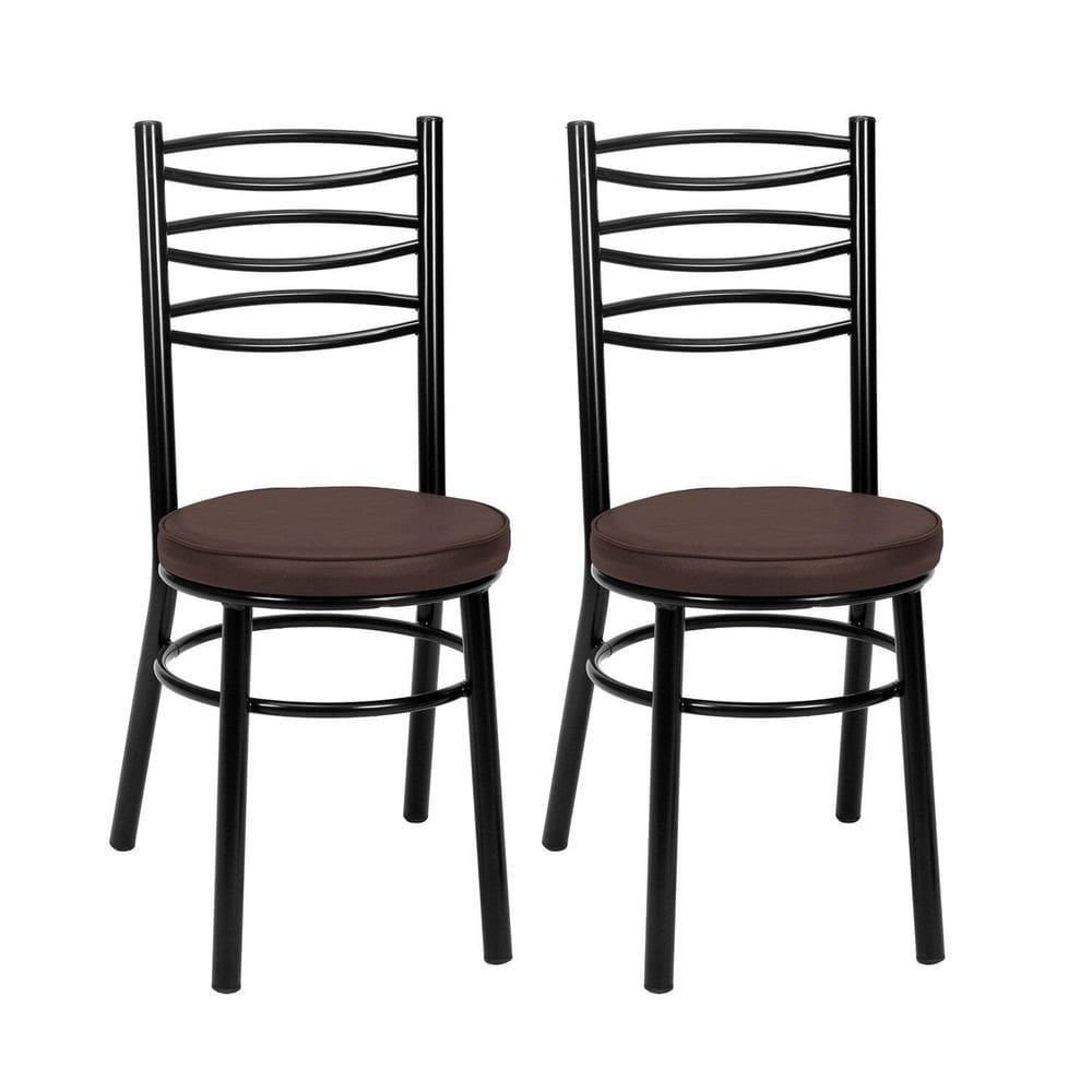 Conjunto 2 Cadeiras para Sala de Jantar Debrum Preto/Marrom