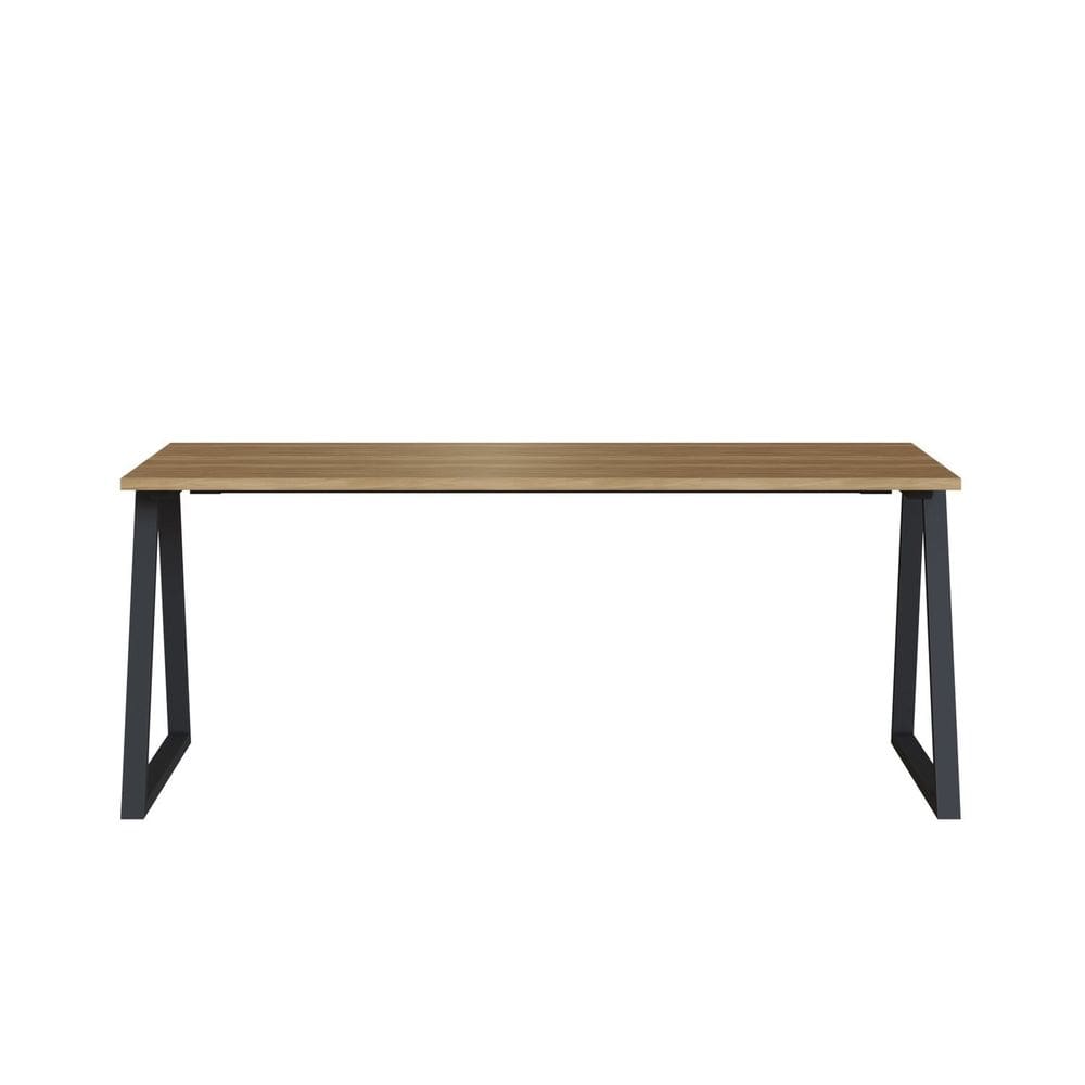 Mesa Escrivaninha 160cm Home Office Artesano Concept Nogal/Preto