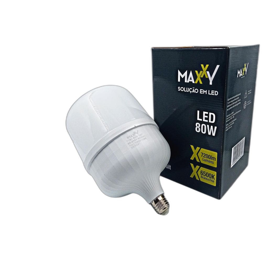 Kit 5 Lâmpadas LED Bulbo 80W Frio - Branco Frio - Base E27