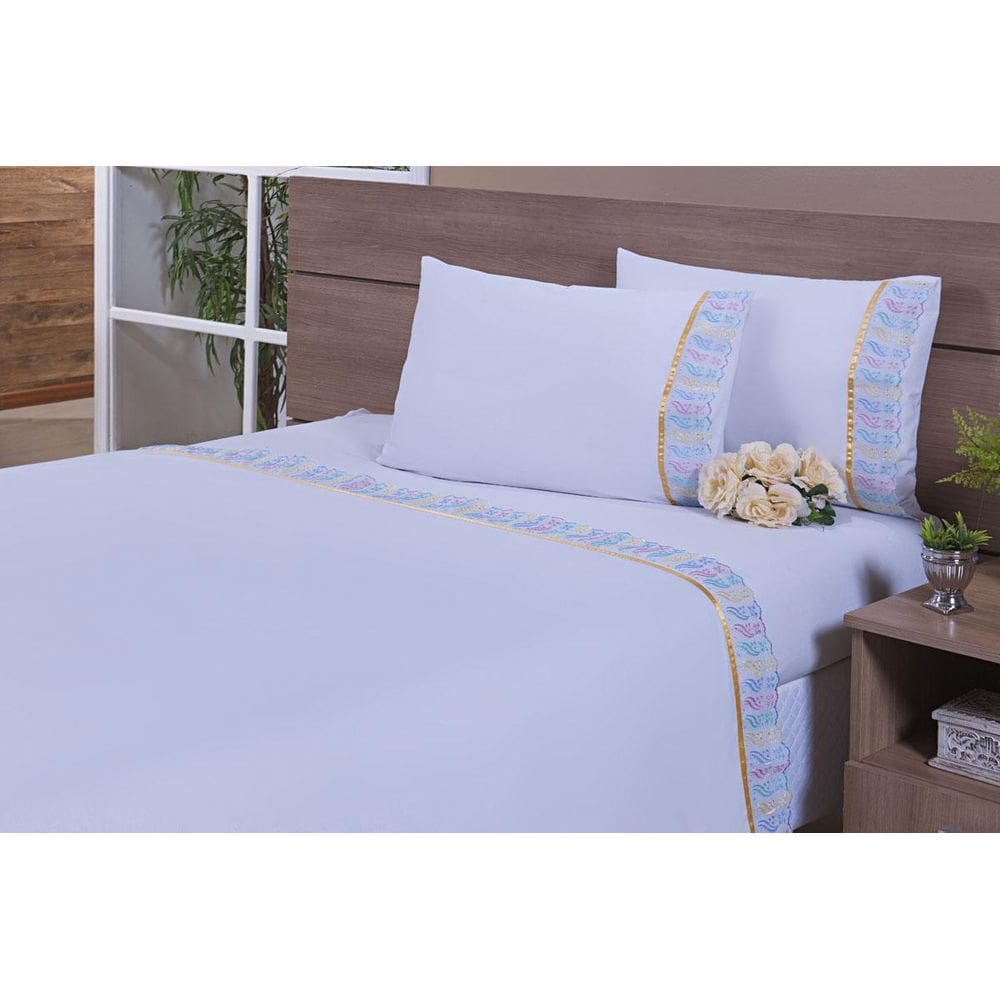 Jogo Lençol Solteiro King 3 Peças 200 Fios Leze