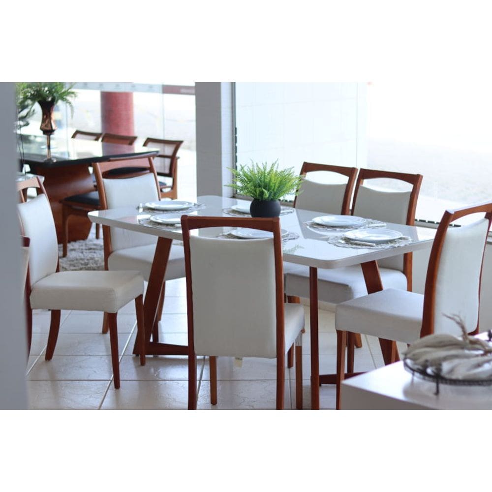 Sala de Jantar Maciça 6 Cad 2,20x1,10m - Lívia - Espresso