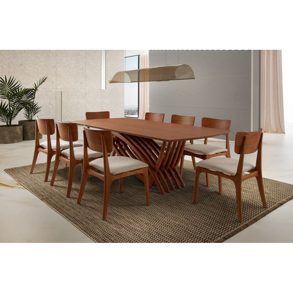 Sala de Jantar Maciça 8 Cad 2,20x1,10m - Aurora - Espresso